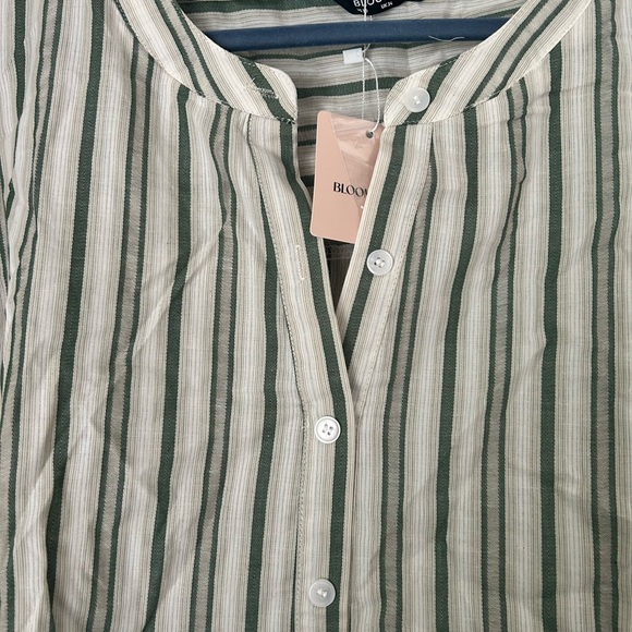 BLOOMCHIC Striped Green Women's Top - Picture 3 of 4